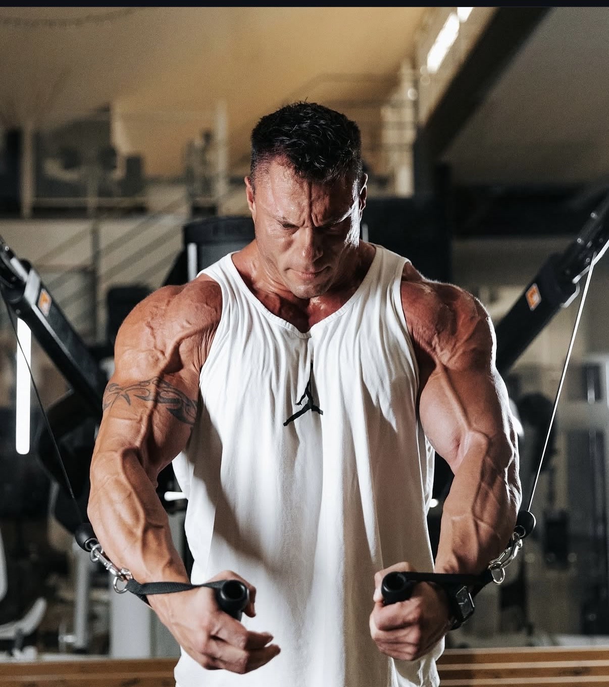 Andrej Milutinovič med treningom v fitnesu